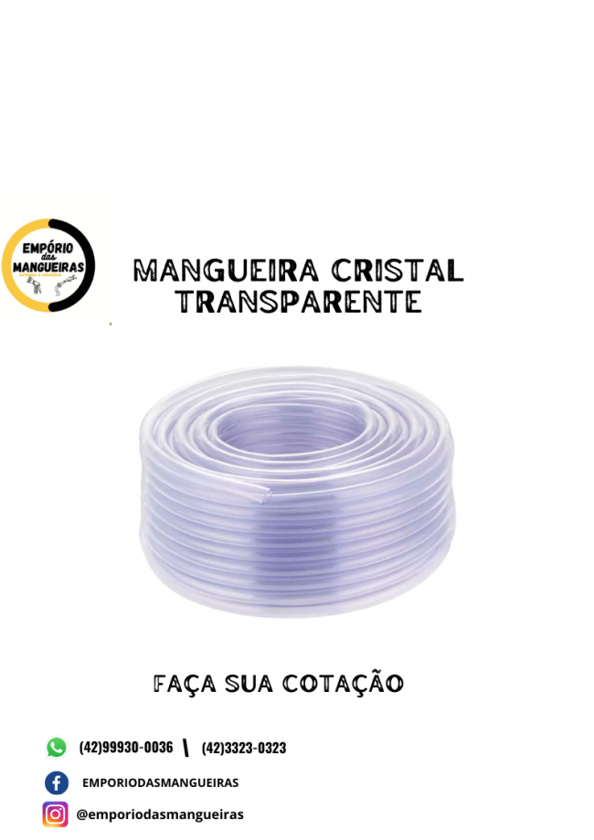 Mangueira Cristal Transparente Emp Rio Das Mangueiras Ponta Grossa