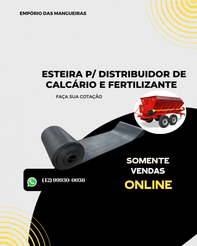 ESTEIRA P/ DISTRIBUIDOR  DE  CALCÁRIO E FERTILIZANTE 